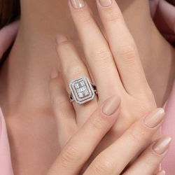1,28 Karat Kolu Taşlı Baget Pırlanta Yüzük - PR00291 - 4