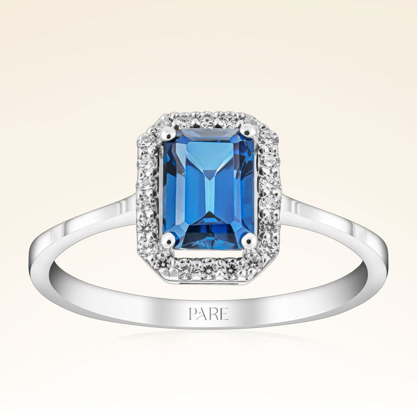 1,28 Karat Pırlanta Safir Yüzük - Pare Pırlanta