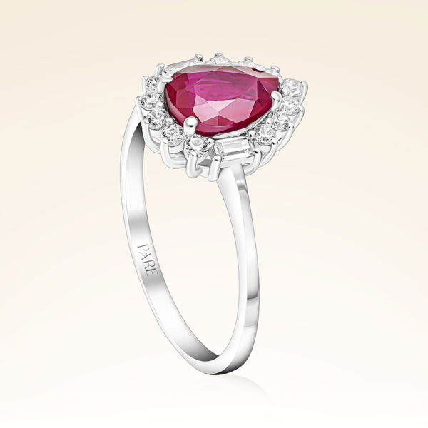 1,29 Karat Pırlanta Yakut Yüzük - Pare Pırlanta