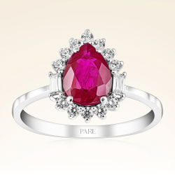1,29 Karat Pırlanta Yakut Yüzük - PR00205 - 1