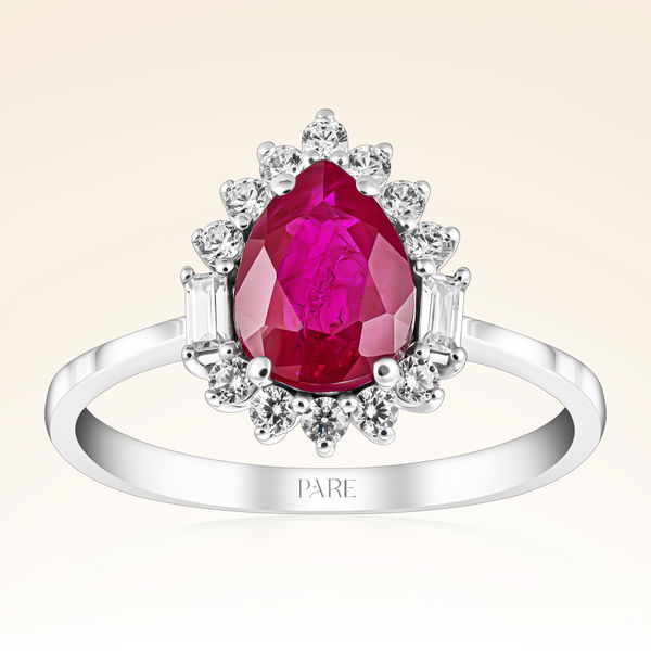 1,29 Karat Pırlanta Yakut Yüzük - Pare Pırlanta