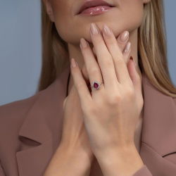 1,29 Karat Pırlanta Yakut Yüzük - PR00205 - 3