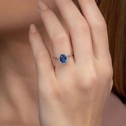 1,30 Karat Safir Pırlanta Yüzük - PR00838 - 4
