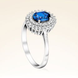 1,34 Karat Pırlanta Safir Yüzük - PR00214 - 2