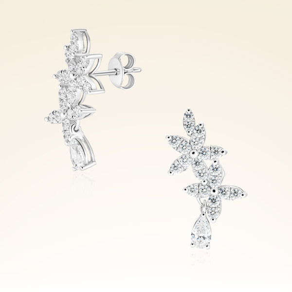 1,35 Karat Fantezi Pırlanta Küpe - Pare Pırlanta