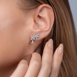 1,35 Karat Fantezi Pırlanta Küpe - 3