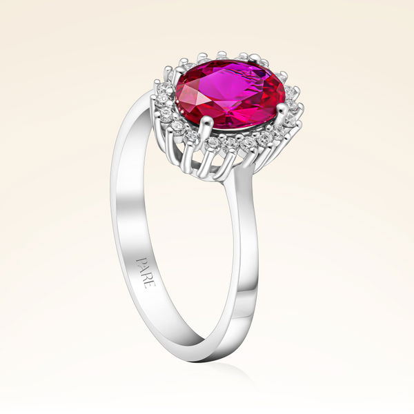 1,35 Karat Pırlanta Yakut Yüzük - Pare Pırlanta