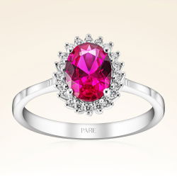 1,35 Karat Pırlanta Yakut Yüzük - PR00164 - 1