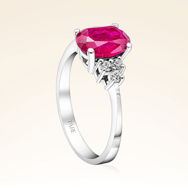 1,35 Karat Pırlanta Yakut Yüzük - Pare Pırlanta