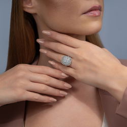 1,39 Karat Kolu Taşlı Baget Pırlanta Yüzük - PR00224 - 4