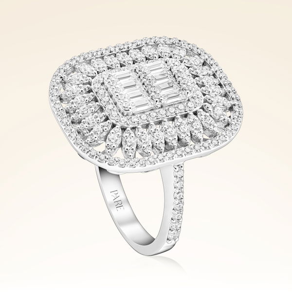 1,39 Karat Kolu Taşlı Baget Pırlanta Yüzük - Pare Pırlanta