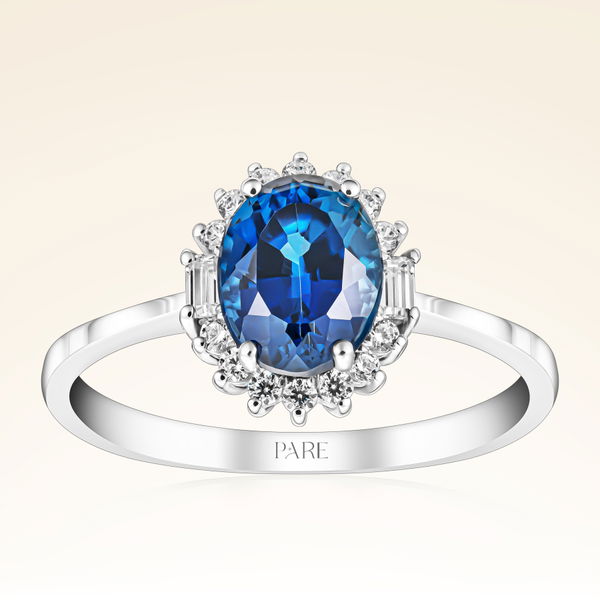 1,40 Karat Pırlanta Safir Yüzük - Pare Pırlanta