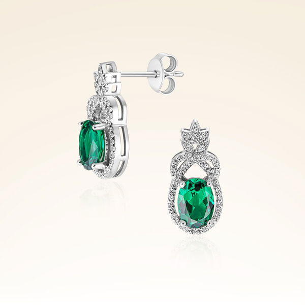 1,40 Karat Zümrüt Pırlanta Küpe - Pare Pırlanta