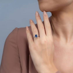 1,45 Karat Safir Pırlanta Yüzük - PR00632 - 4