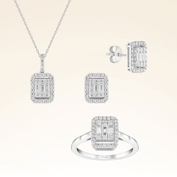 1,48 Karat Baget Pırlanta Set - Pare Pırlanta