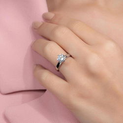 G Renk 1,50 Karat HRD Sertifikalı Tektaş Pırlanta Yüzük - PR00819-H40 - 5