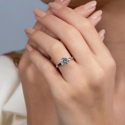 G Renk 1,50 Karat HRD Sertifikalı Tektaş Pırlanta Yüzük - 5