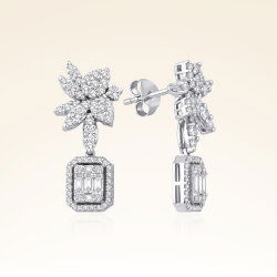 1,53 Karat Pırlantalı Baget Küpe - 1