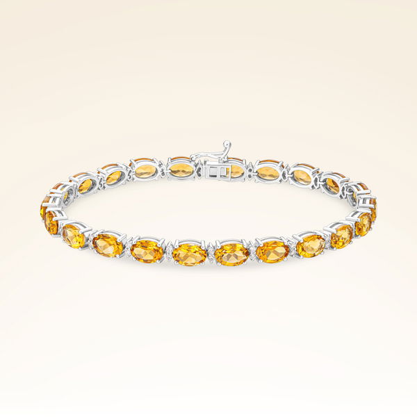15,40 Karat Pırlantalı Sitrin Bileklik - Pare Pırlanta