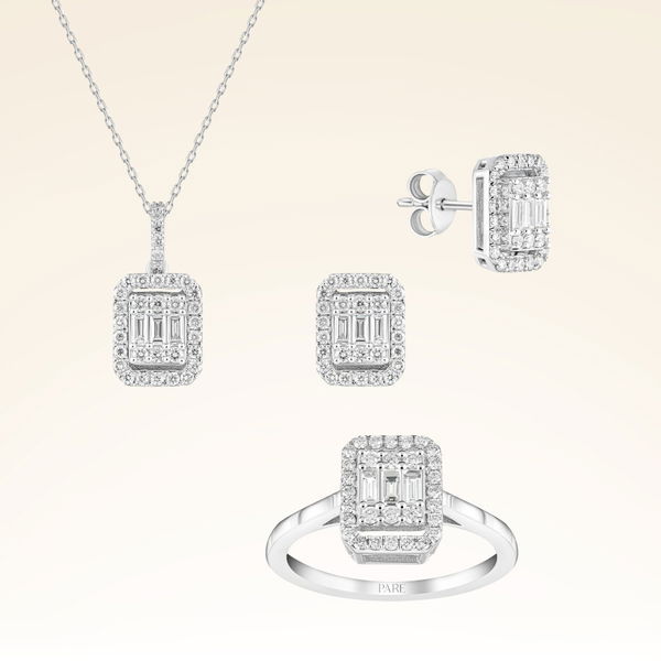 1,55 Karat Baget Pırlanta Set - Pare Pırlanta