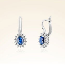 1,59 Karat Pırlantalı Safir Küpe - PR00736 - 1