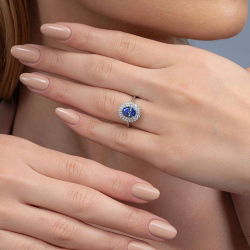 1,70 Karat Pırlanta Safir Yüzük - PR00215 - 4
