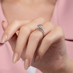 G Renk 1,70 Karat HRD Sertifikalı Tektaş Pırlanta Yüzük - 6