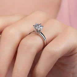 G Renk 1,70 Karat HRD Sertifikalı Tektaş Pırlanta Yüzük - 7