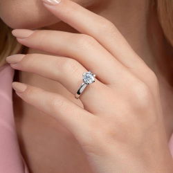 G Renk 1,70 Karat HRD Sertifikalı Tektaş Pırlanta Yüzük - 5