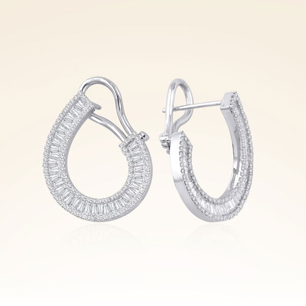 1,75 Karat Pırlantalı Trapez Küpe - Pare Pırlanta