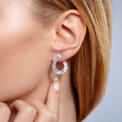 1,75 Karat Pırlantalı Trapez Küpe - 2