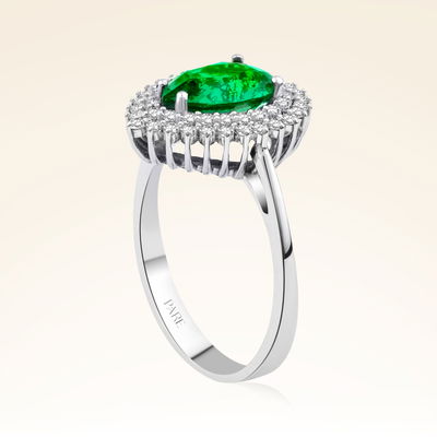 1,85 Karat Pırlanta Zümrüt Yüzük - Pare Pırlanta