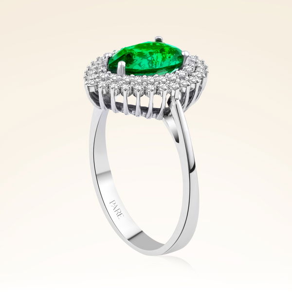 1,85 Karat Pırlanta Zümrüt Yüzük - Pare Pırlanta