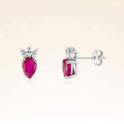 1,65 Karat Pırlantalı Yakut Küpe - PR00595 - 1