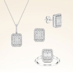 1,92 Karat Baget Pırlanta Set - 1