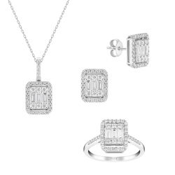 2 Karat Baget Pırlanta Set - PRS0008 - 1