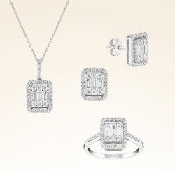 2 Karat Baget Pırlanta Set - 1