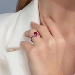 2,00 Karat Pırlanta Yakut Yüzük - PR00157 - 4
