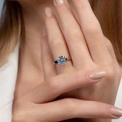 F Renk 2,00 Karat HRD Sertifikalı Tektaş Pırlanta Yüzük - 9