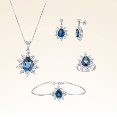 20,47 Karat Pırlantalı Renkli Taşlı Set - Pare Pırlanta