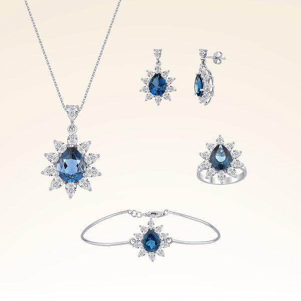 20,47 Karat Pırlantalı Renkli Taşlı Set - Pare Pırlanta