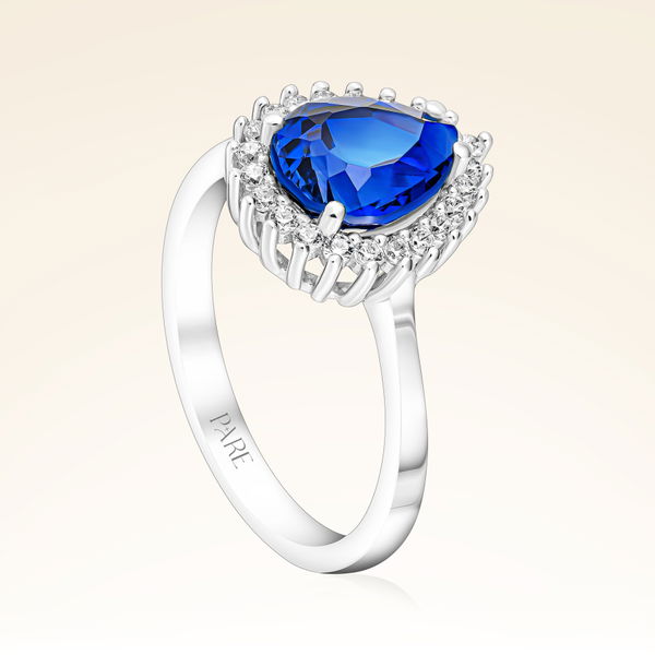 2,10 Karat Fantezi Safir Pırlanta Yüzük - Pare Pırlanta