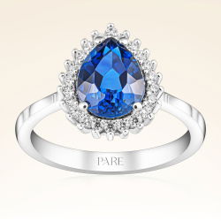 2,10 Karat Fantezi Safir Pırlanta Yüzük - PR00374 - 1