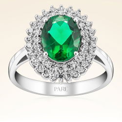 2,16 Karat Pırlanta Zümrüt Yüzük - PR00216 - 1