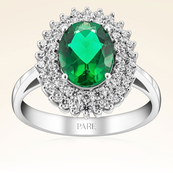 2,16 Karat Pırlanta Zümrüt Yüzük - Pare Pırlanta
