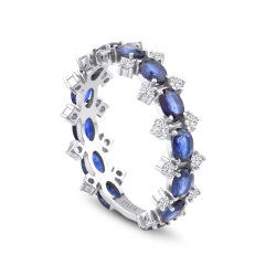 2,17 Karat Pırlantalı Safir Yüzük - P0003802 - 2