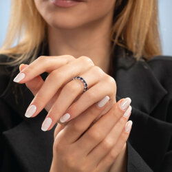 2,17 Karat Pırlantalı Safir Yüzük - 4