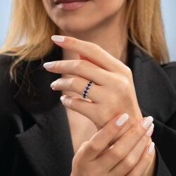 2,17 Karat Pırlantalı Safir Yüzük - 3
