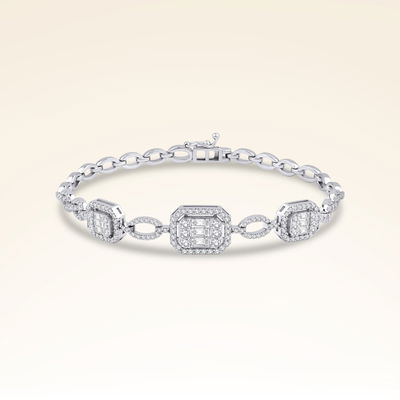 2,21 Karat Pırlantalı Baget Bileklik - Pare Pırlanta