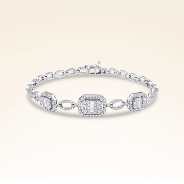 2,21 Karat Pırlantalı Baget Bileklik - Pare Pırlanta